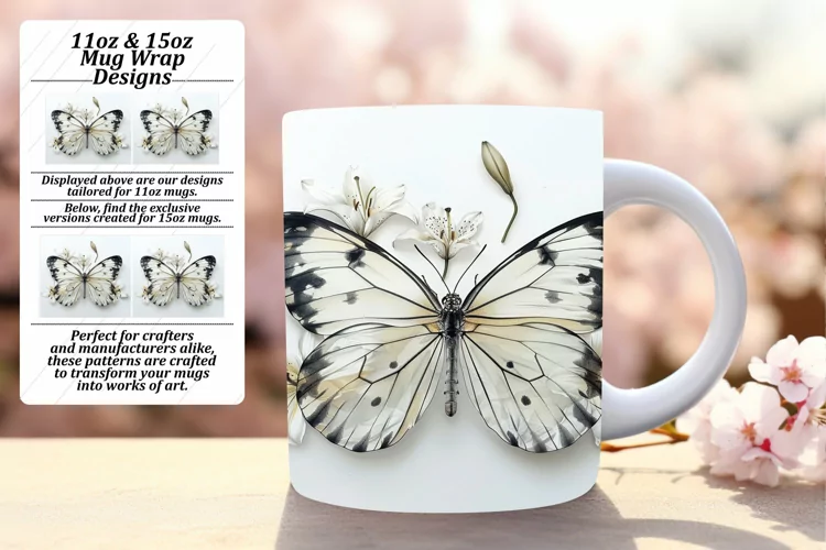 Spring Serenade: Butterfly Mug Symphony - 11oz & 15oz