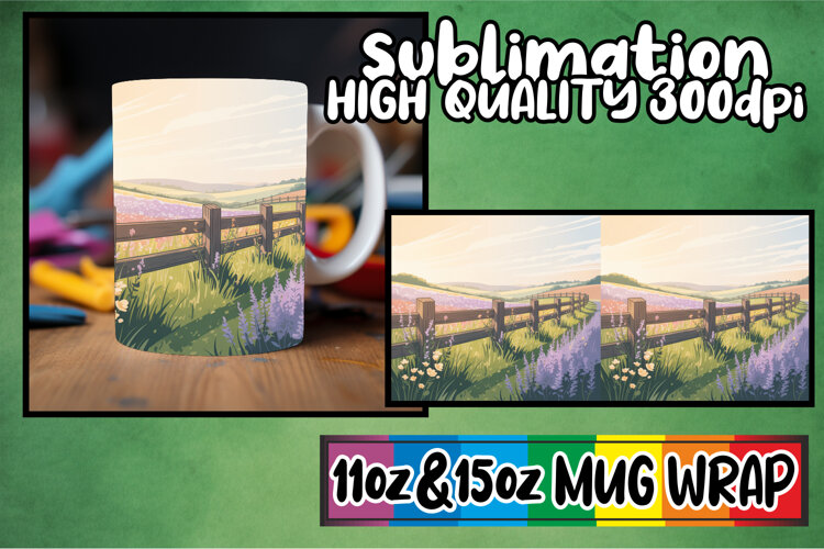 Lively afternoons 11oz 15oz sublimation wrap, Spring example image 1