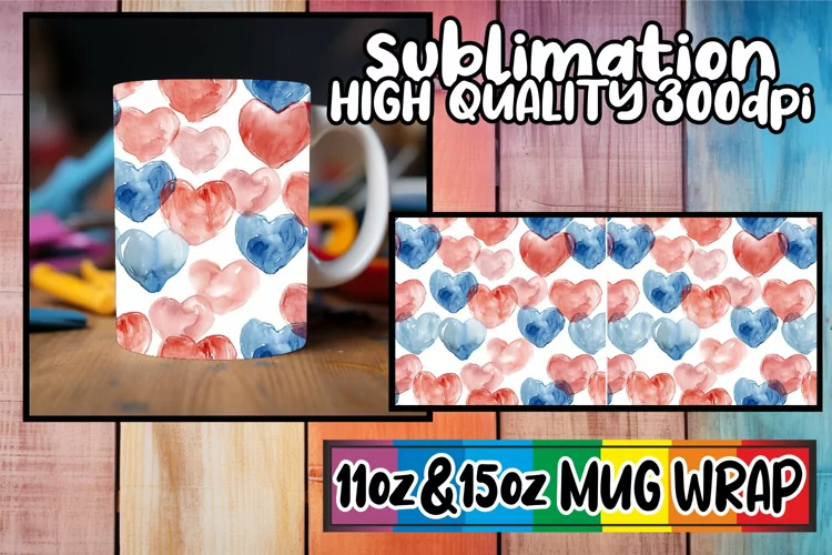 Heart Decor Mug - Sublimation Style