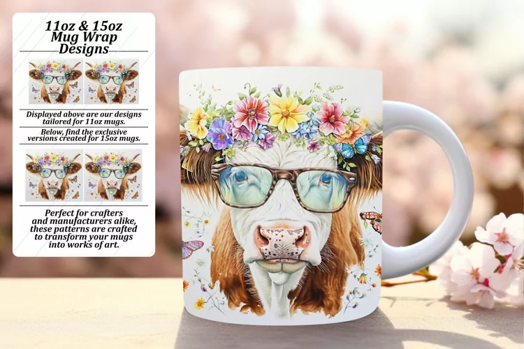 Springtime Cow Serenity Mug Design
