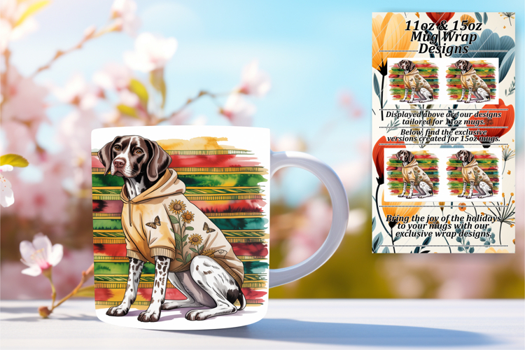 Enchanting 15oz Mug Wrap Png Template , Cute Dog