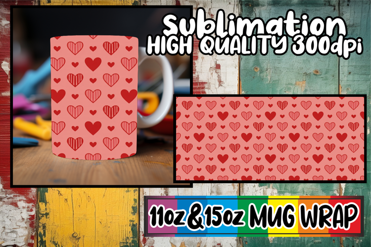 Bright spirits 11oz 15oz sublimation wrap, Valentine's Patte