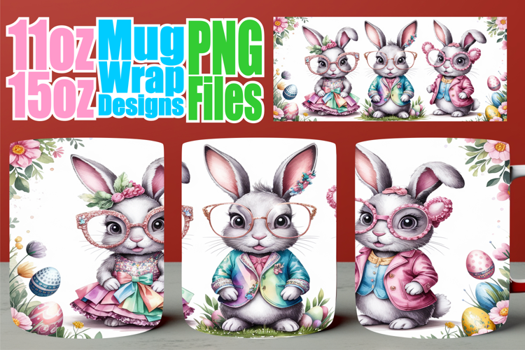 Heartwarming days sublimation print wrap, Easter Bunny