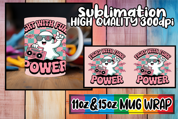 Radiant mornings sublimation mug wrap, Ghost Cancer