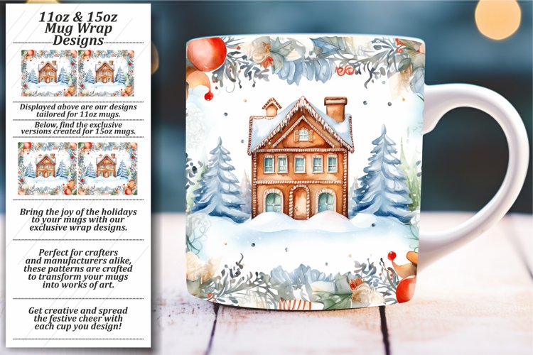 Colorful Christmas Delights: Watercolor Mug Wrap