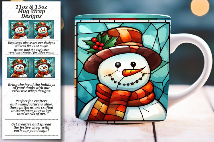 Winter Holiday Glass Mug Sublimation