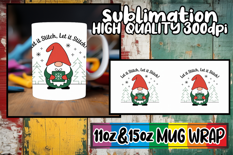 Joyous memories 11oz 15oz sublimation wrap, Holiday Gnome