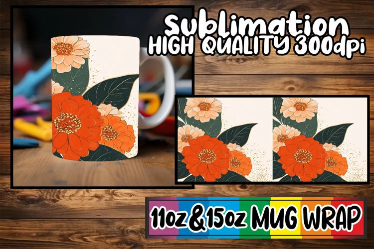 Bright adventures 11oz 15oz mug wrap, Flower