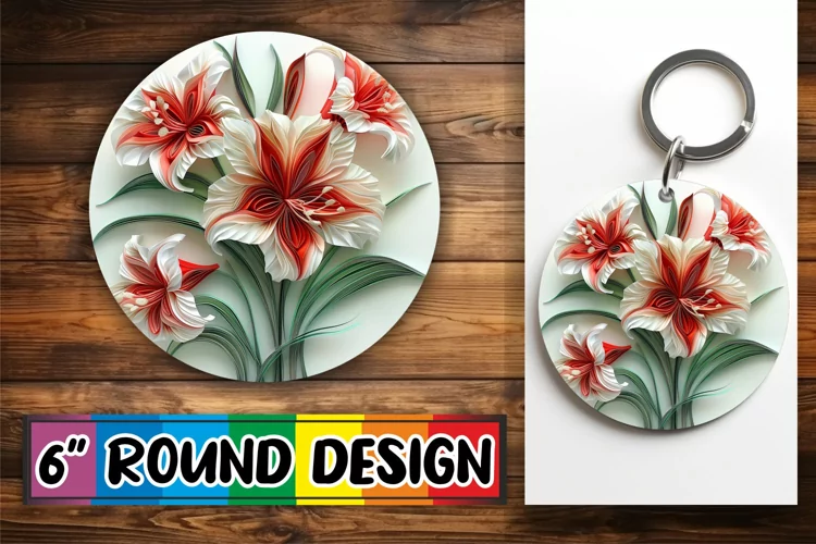 Colorful 3D Petal Keychain & Coaster