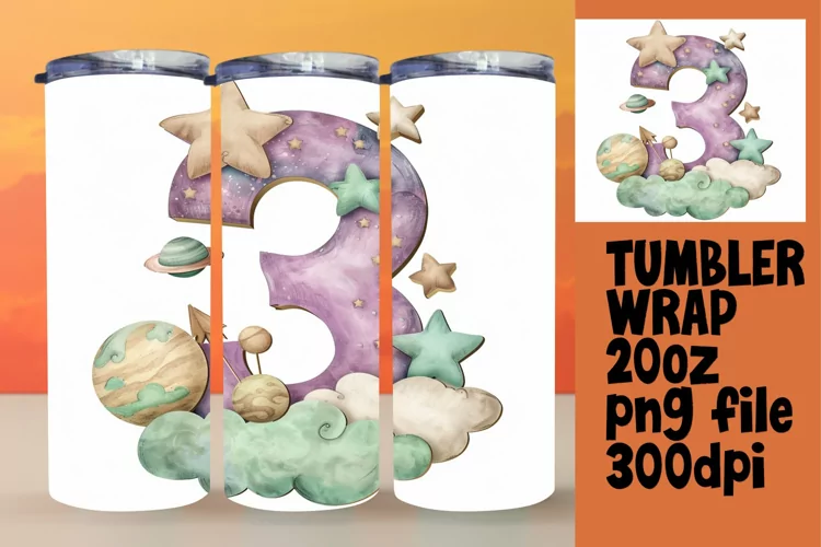Celestial Symphony: Sublimation Tumbler 20oz Art