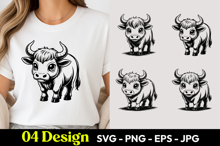 Adorable Bull Calf SVG PNG