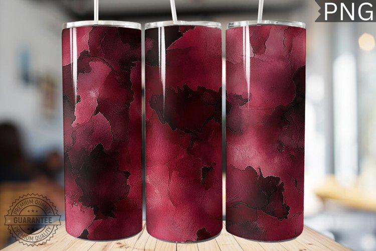 Burgundy Alcohol Ink Tumbler Wrap - High Quality 300 Dpi
