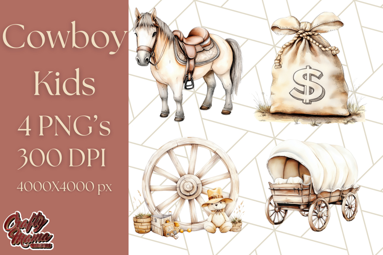 Cowboy Clipart PNG, Kid Western Country Graphic