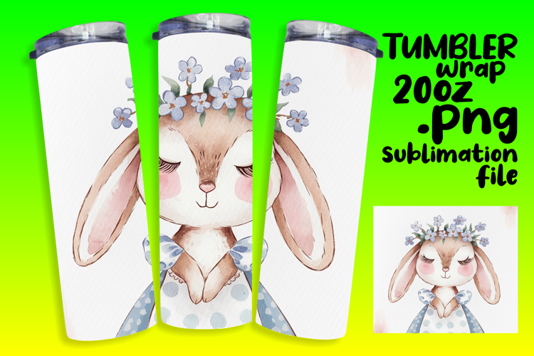 RICH 20oz Tumbler PNG Design , Cute Bunny