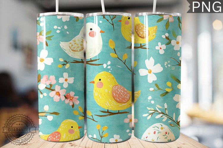 Spring Easter Tumbler Wrap - High Quality 300 Dpi example image 1