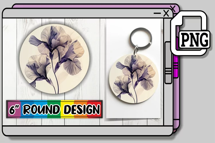 Blooming Beauty: Sublimation Circle Keychain & Car Coaster
