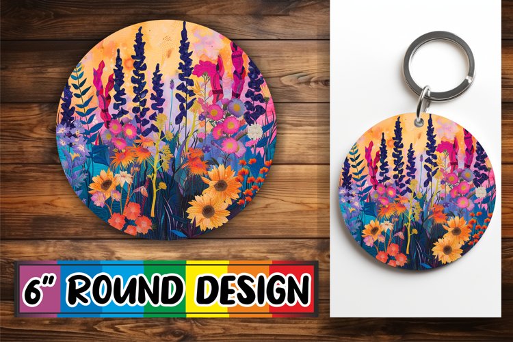 Whimsical Petal Round Ornament Sublimation