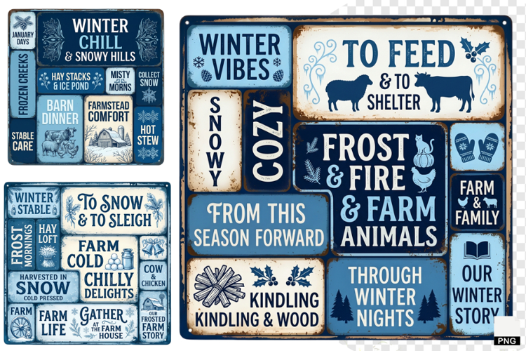 Winter Farm Signs PNG