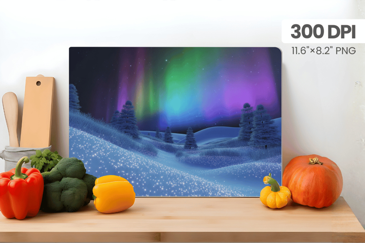 Winter Christmas Wonderland Cutting Board PNG Sublimation