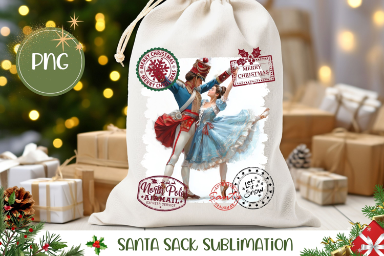 Cartoon Christmas Santa Sack, Winter Gift Bag Design