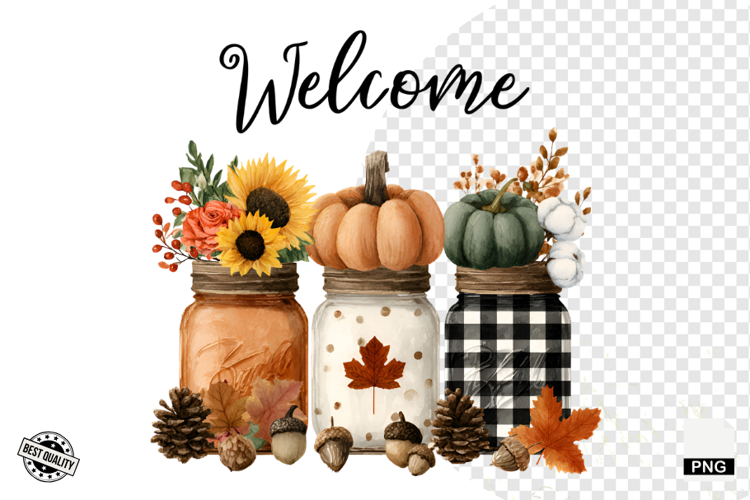 Fall Masons Jars Clipart
