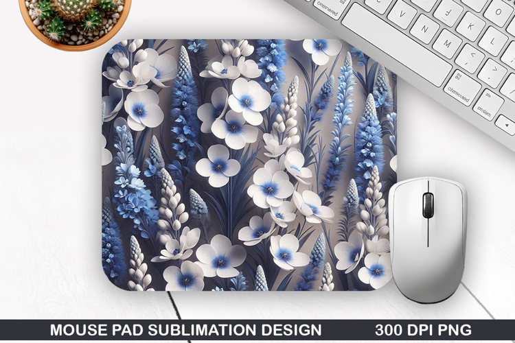 3D Flowers Mouse Pad Sublimation, Flowers Mouse Pad PNG
