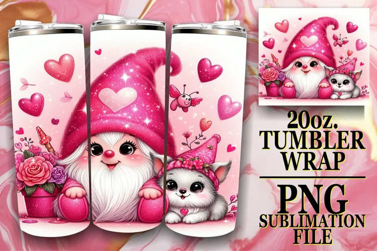 Heartfelt Gnome Love Tumbler Art