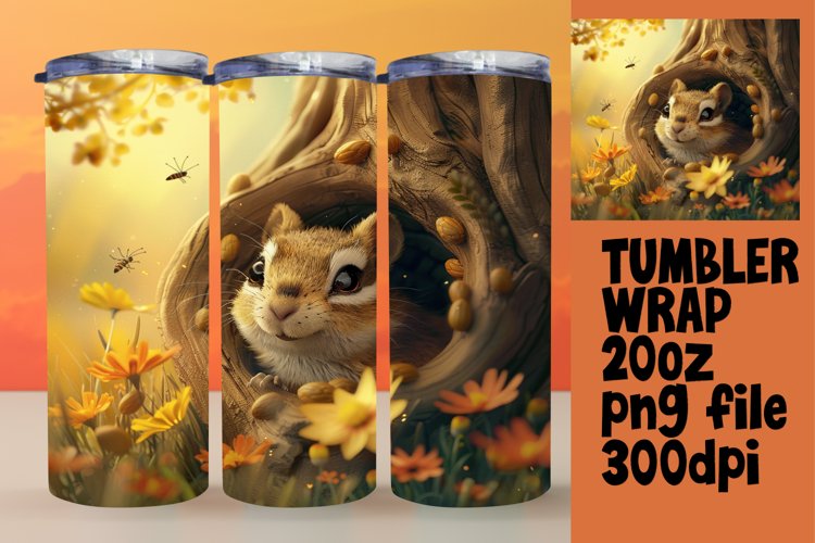 Cute 3D Tumbler Wrap - Animals in Wall Hole