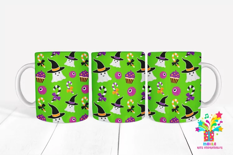 Happy Halloween Mug Sublimation / halloween Mug Wrap #12