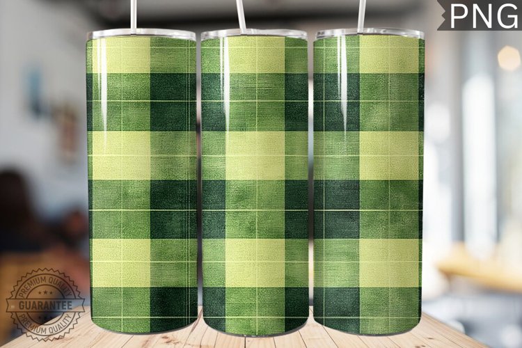 Green Plaid Tumbler Wrap - High Quality 300 Dpi
