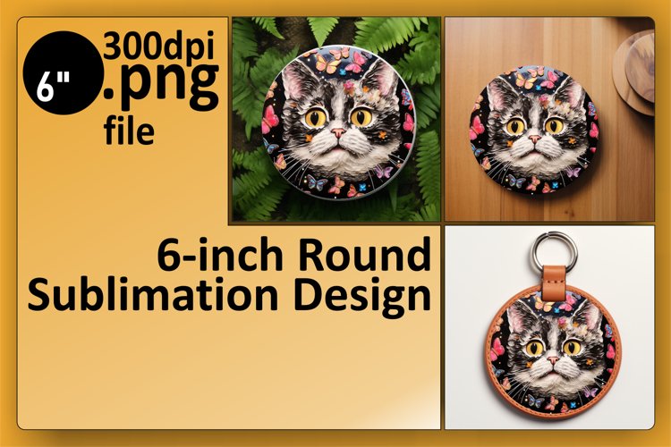 Enchanted Cat Circles: Glossy Sublimation Charm