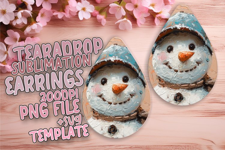 Lovely Teardrop Design for Sublimation , Snowman