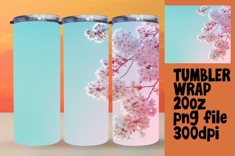 Gradient Tumbler Wrap with Vibrant Sublimation Design 20oz
