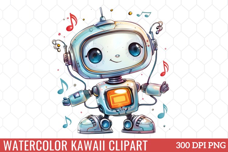 Watercolor Kawaii Clipart