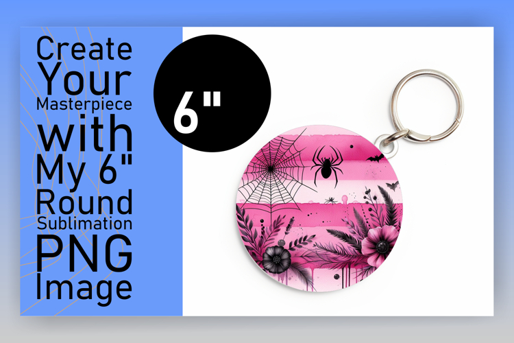 Artful Round Design for Keychains , Halloween