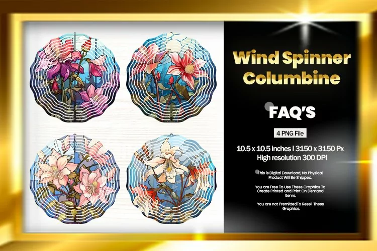 Columbine Wind Spinner Sublimation - 04 Variations