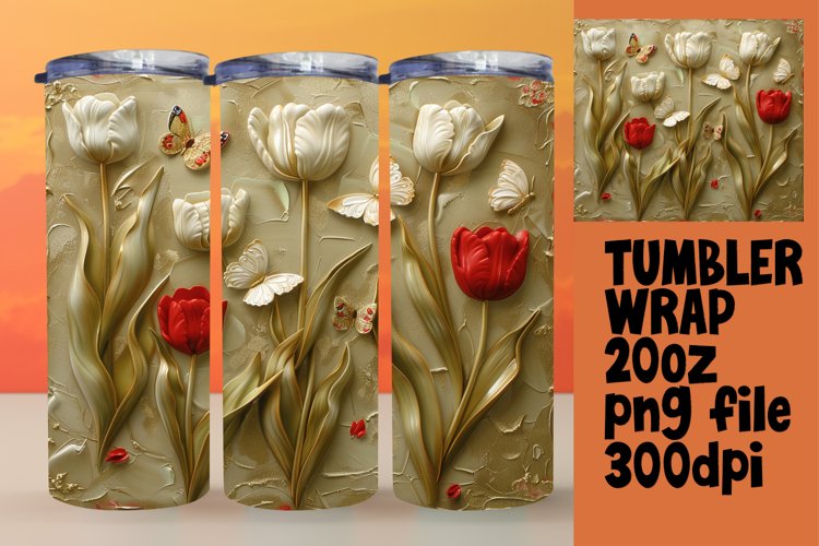 Captivating 3D Flower Wonderland Tumbler Wrap 20oz