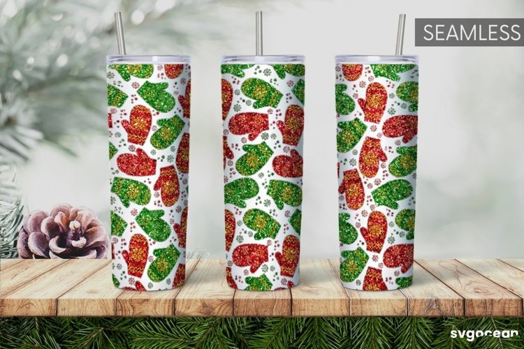Christmas Glitter Tumbler Wrap | PNG | Sublimation