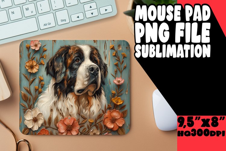Doggy Woodgrain Mouse Pad example image 1