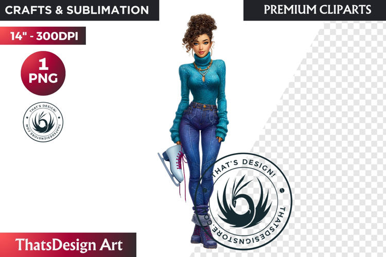 Cosy Winter Girl Clipart, Fashion Girl PNG, christmas