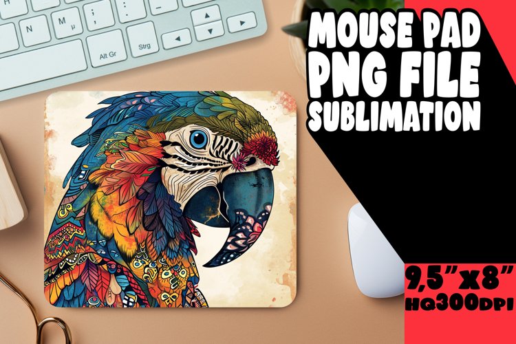 Artistic Bird and Floral Sublimation Pad