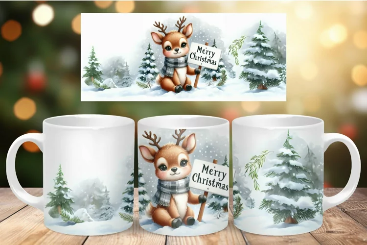 Mug Wrap Sublimation - reindeer
