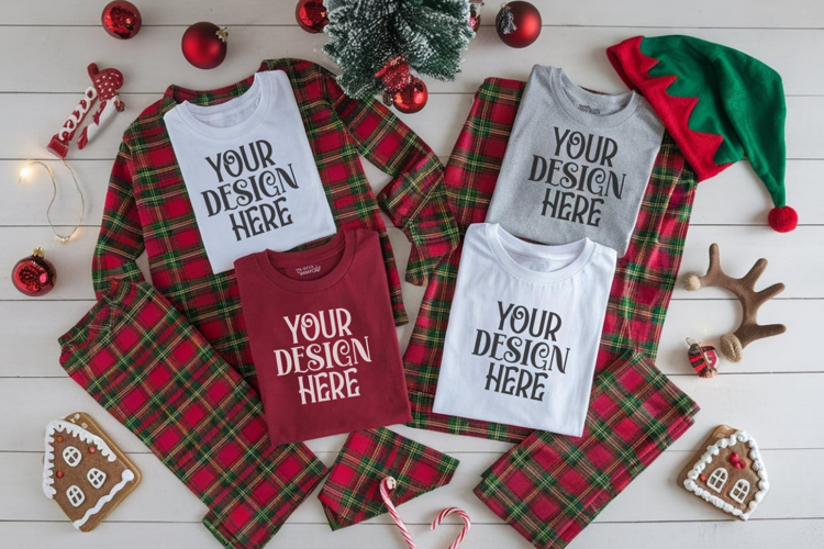 Christmas Family Matching Group T-Shirt Mockup