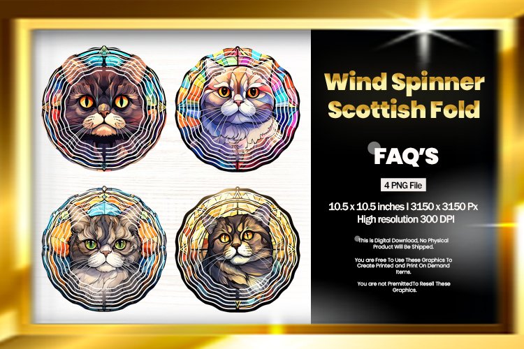 Scottish Fold Wind Spinner Sublimation - 04 Variation example image 1