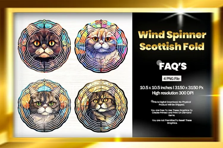 Scottish Fold Wind Spinner Sublimation - 04 Variation