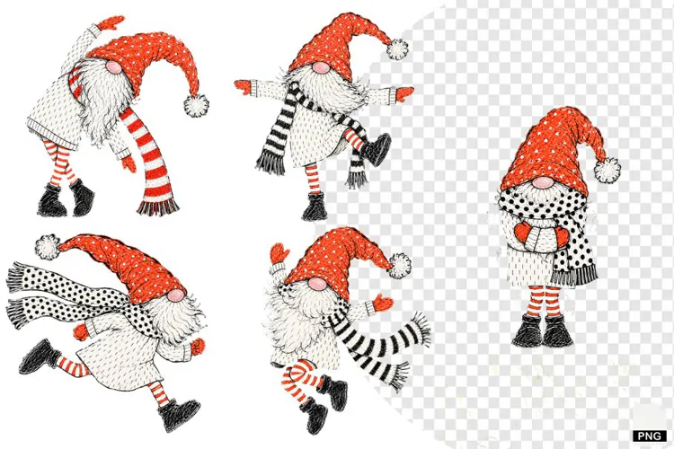 Christmas Gnomes Clipart