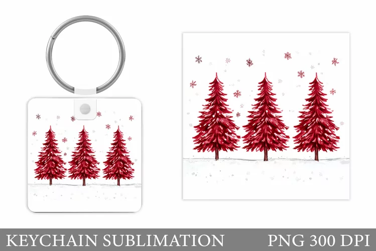 Christmas Tree Keychain. Christmas Keychain Sublimation