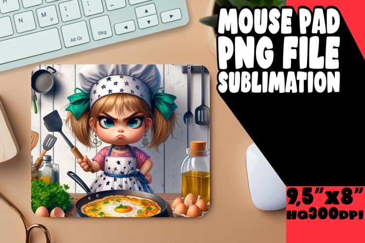 Sweet Desk Mat Sublimation Style, Girl Grumpy