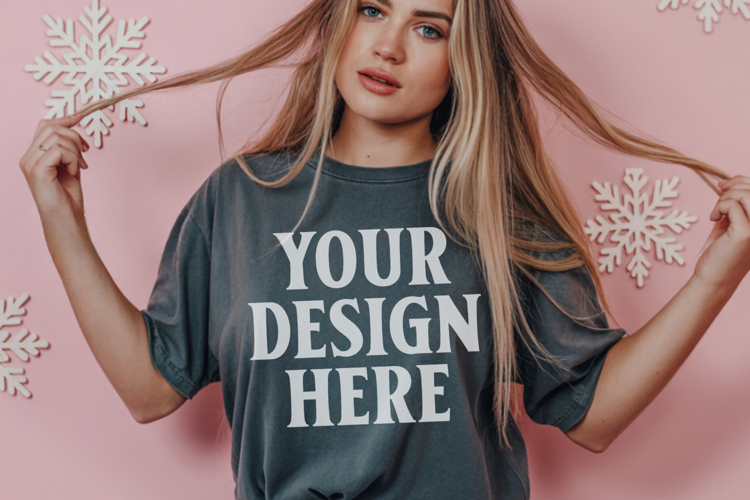 Pepper Comfort Colors 1717 Christmas Shirt Mockup, Coz