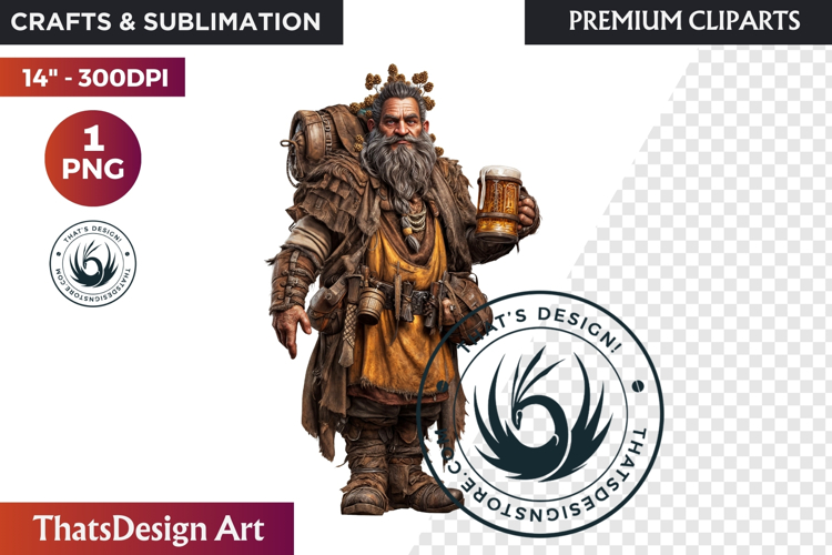Fantasy Autumn Guardian - Epic Fall Character Clipart PNG